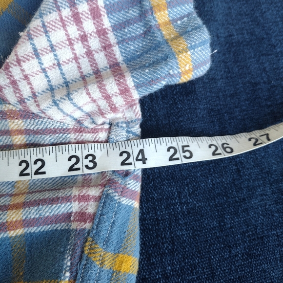 Wallace & Barnes Mens XL Flannel Weave Boxy Fit Short Sleeve Shirt-Tartan Plaid - Picture 7 of 8